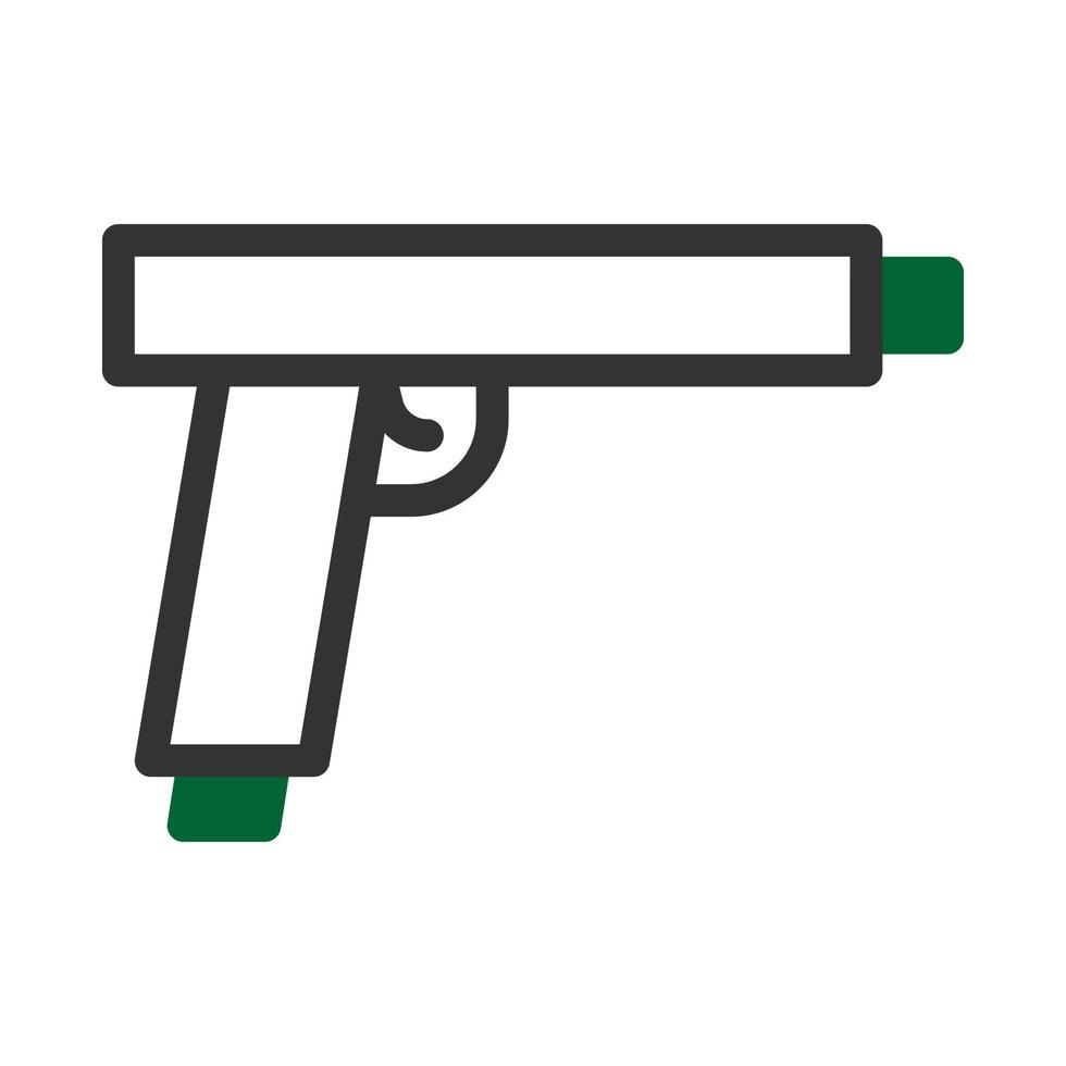 pistolet icône bichromie gris vert style militaire illustration vecteur armée élément et symbole parfait.