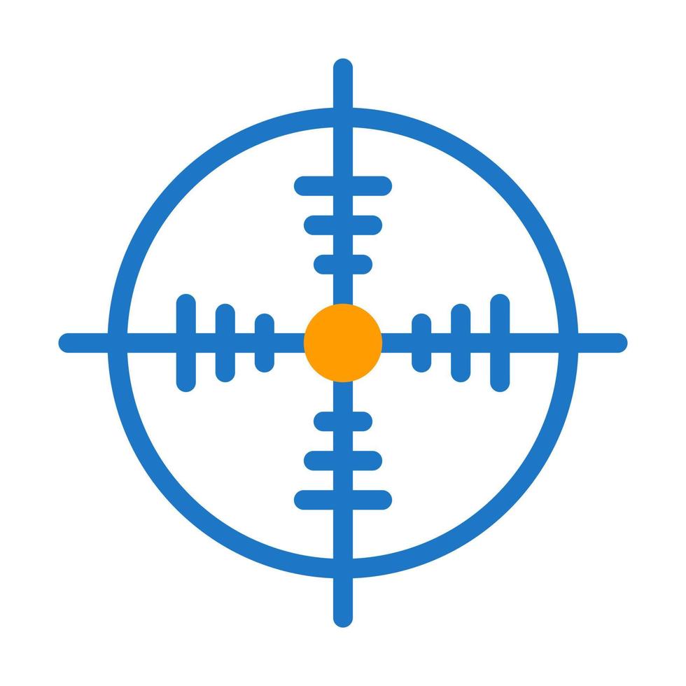 cible icône bichromie bleu Orange style militaire illustration vecteur armée élément et symbole parfait.