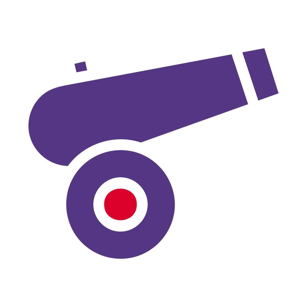 canon icône solide rouge violet style militaire illustration vecteur armée élément et symbole parfait.