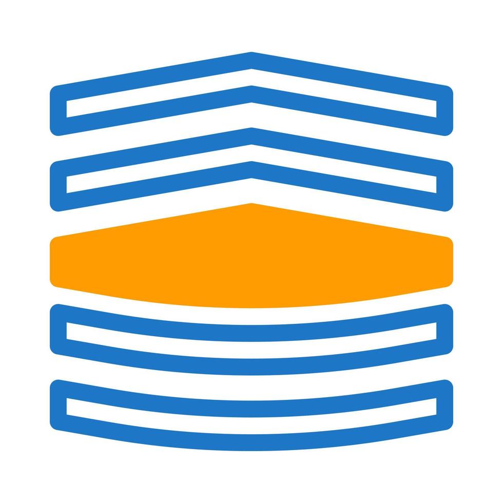 badge icône bichromie bleu Orange style militaire illustration vecteur armée élément et symbole parfait.