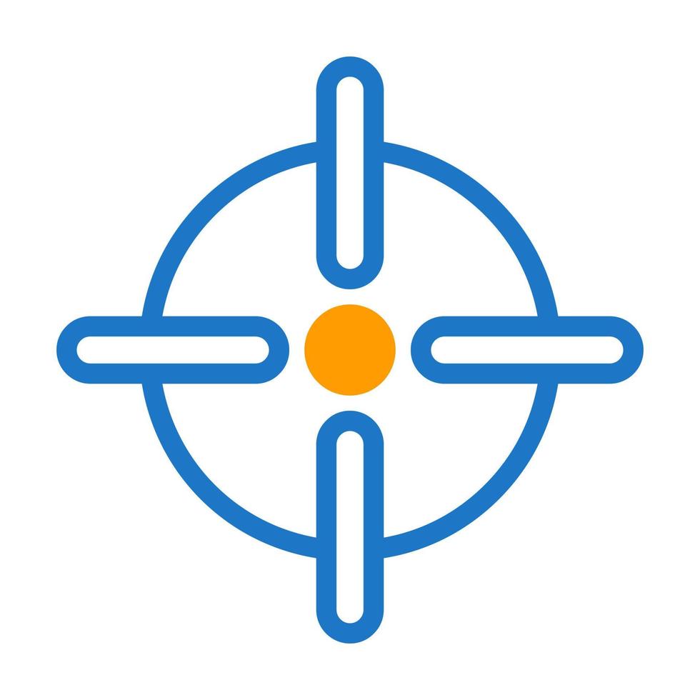 cible icône bichromie bleu Orange style militaire illustration vecteur armée élément et symbole parfait.