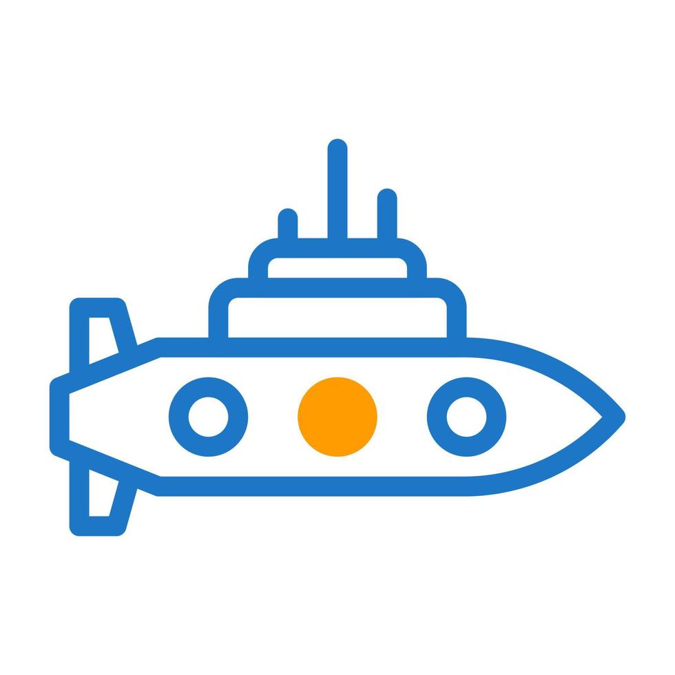 sous-marin icône bichromie bleu Orange style militaire illustration vecteur armée élément et symbole parfait.