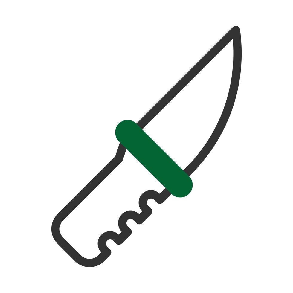 couteau icône bichromie gris vert style militaire illustration vecteur armée élément et symbole parfait.