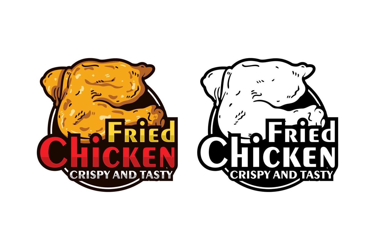 frit poulet croustillant et savoureux vecteur conception logos