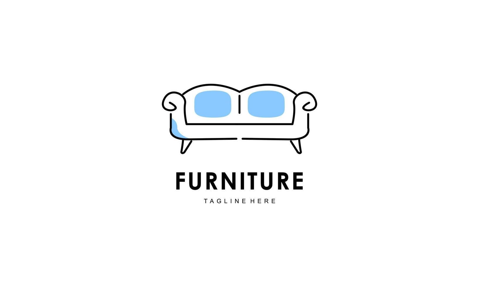 chambre minimaliste intérieure, vecteur de conception de logo de meubles de galerie