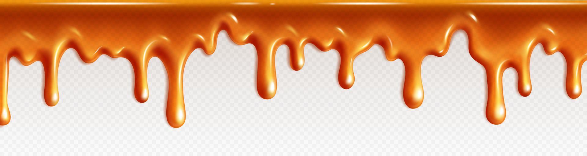 3d vecteur réaliste égouttage caramel sauce couler