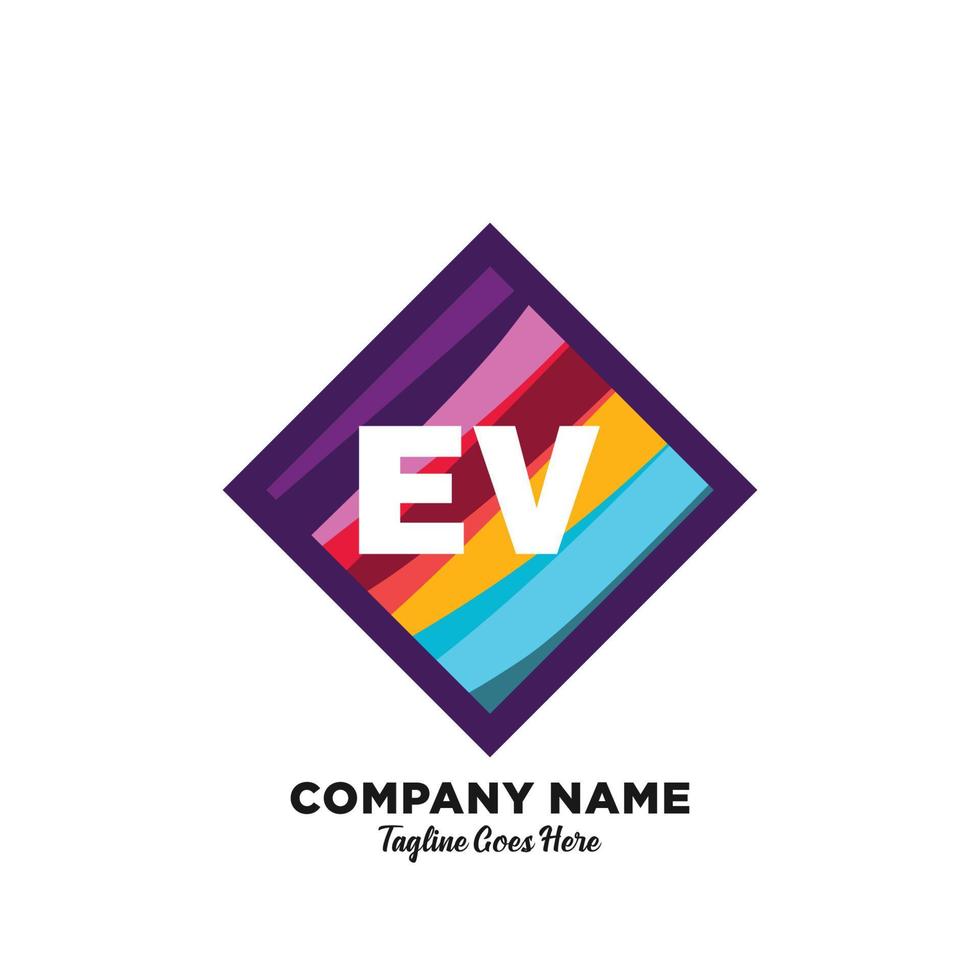 ev initiale logo avec coloré modèle vecteur. vecteur