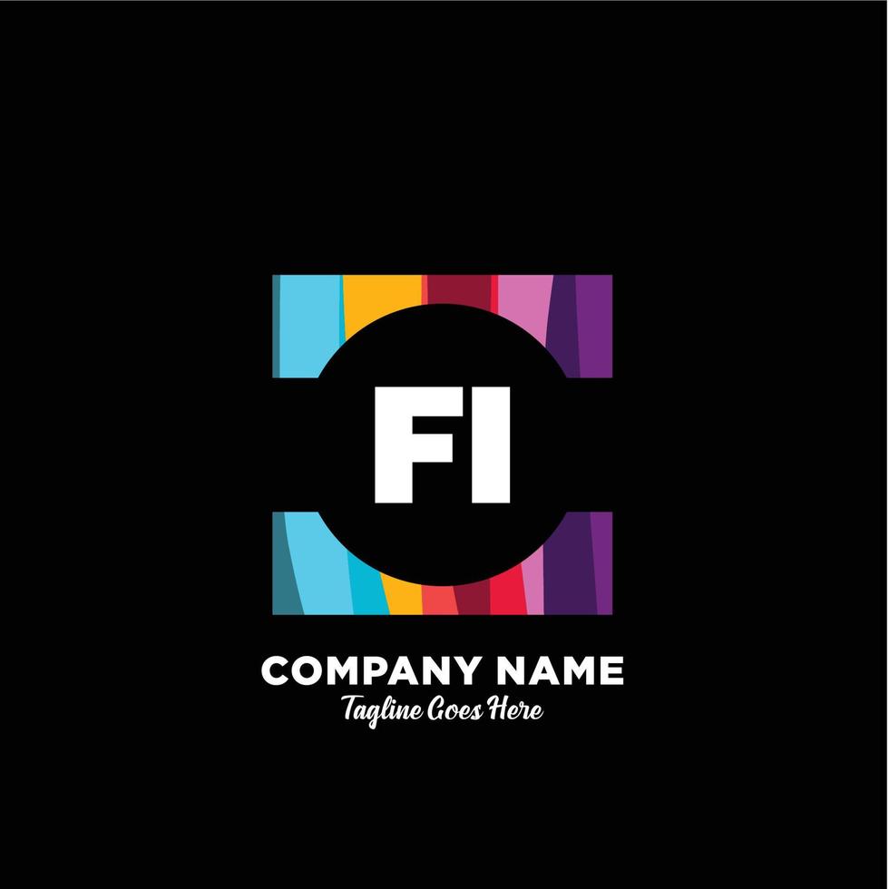 Fi initiale logo avec coloré modèle vecteur. vecteur