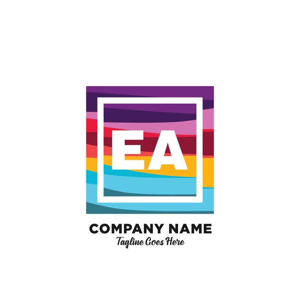 ea initiale logo avec coloré modèle vecteur. vecteur