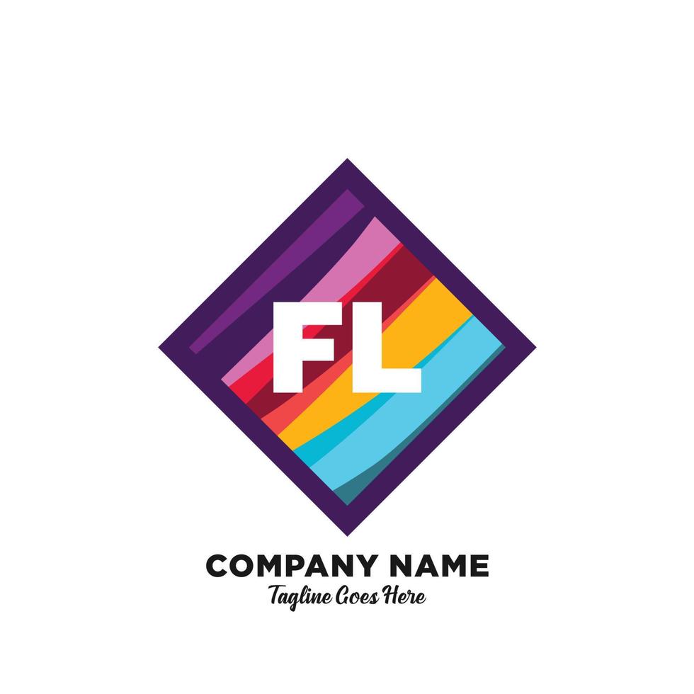 fl initiale logo avec coloré modèle vecteur. vecteur