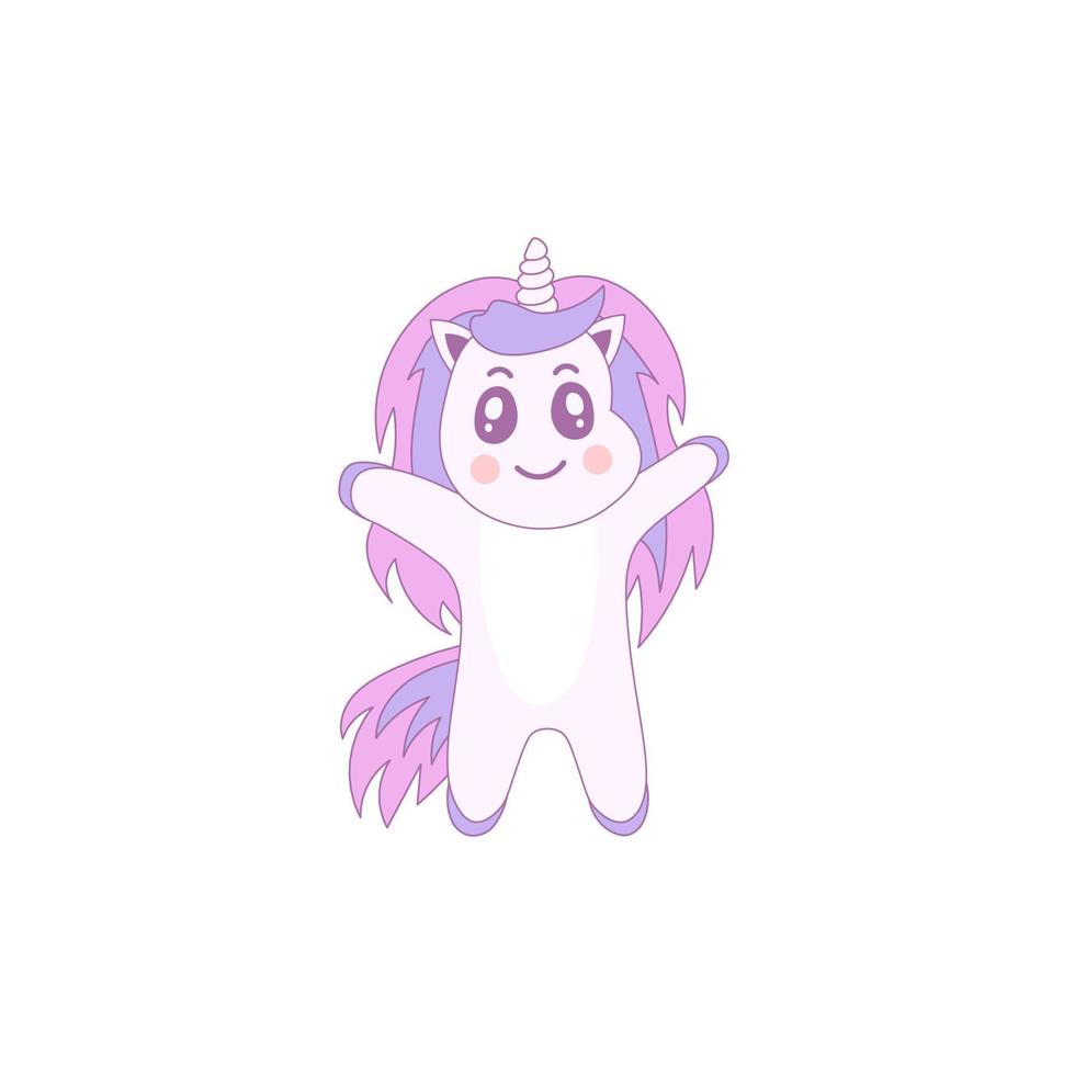 personnage de licorne kawaii vecteur