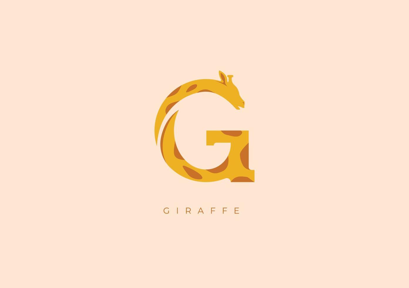 girafe g monogramme, vecteur logo