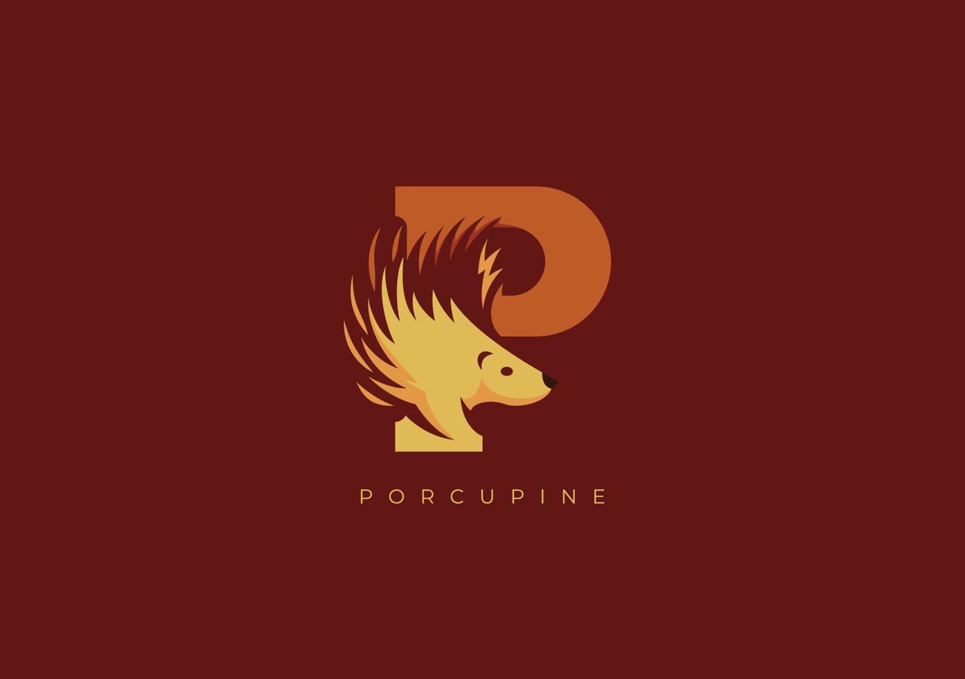 porc-épic p monogramme, vecteur logo