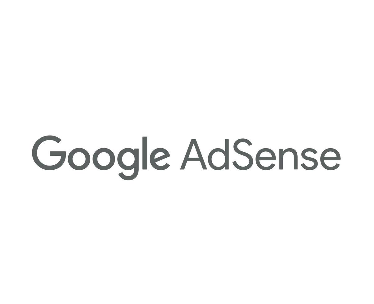 Google adsense symbole logo Nom gris conception vecteur illustration