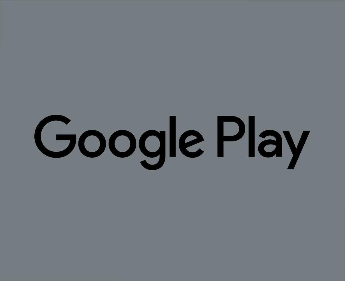 Google jouer symbole marque logo Nom noir conception Logiciel téléphone mobile vecteur illustration avec gris Contexte