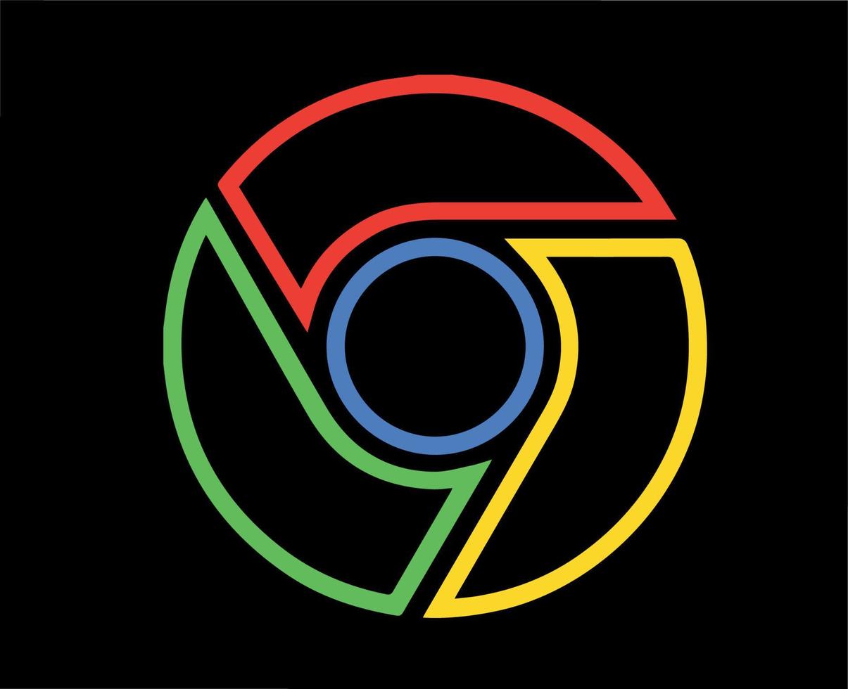 Google chrome logo symbole conception vecteur illustration avec noir Contexte