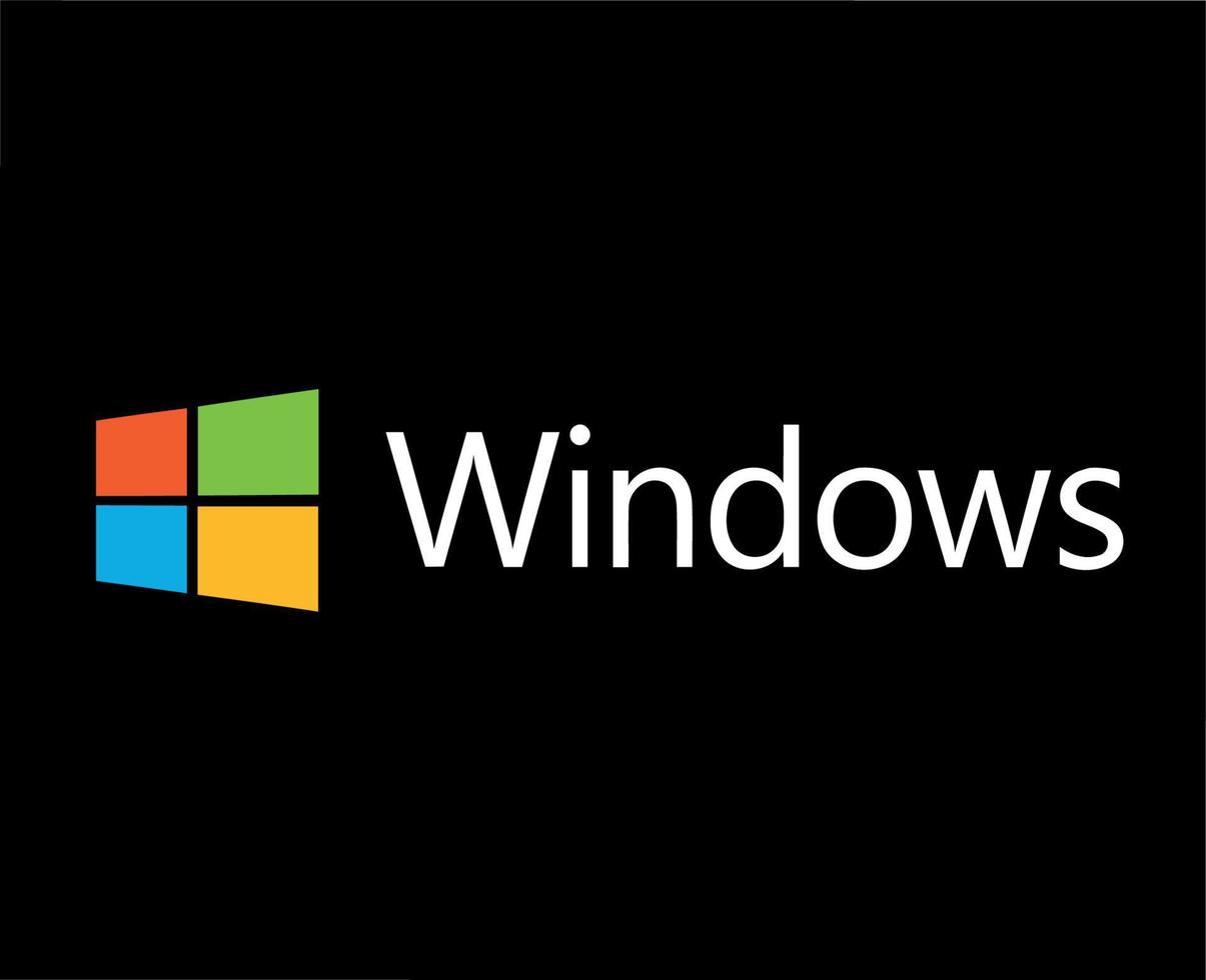 les fenêtres symbole marque logo avec Nom conception Microsoft Logiciel vecteur illustration avec noir Contexte