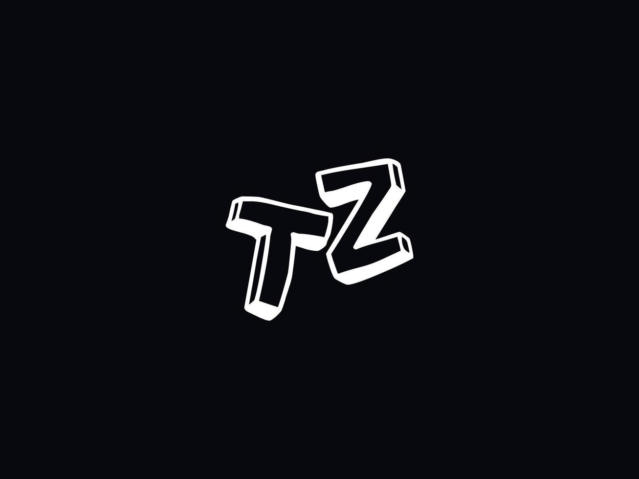 coloré tz logo icône, minimaliste tz logo lettre conception vecteur
