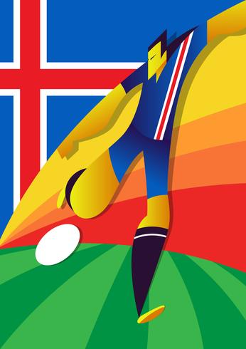 Joueurs de football d'Islande Coupe du monde vecteur