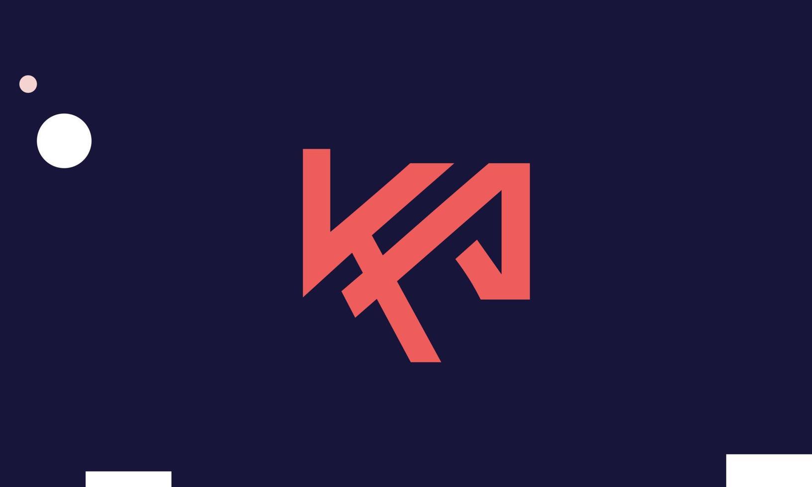 alphabet lettres initiales monogramme logo ka, ak, k et a vecteur