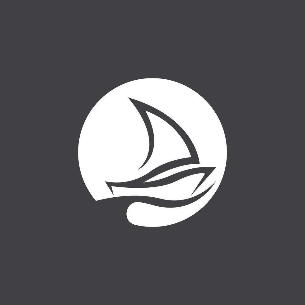 voile bateau yacht logo vecteur illustration