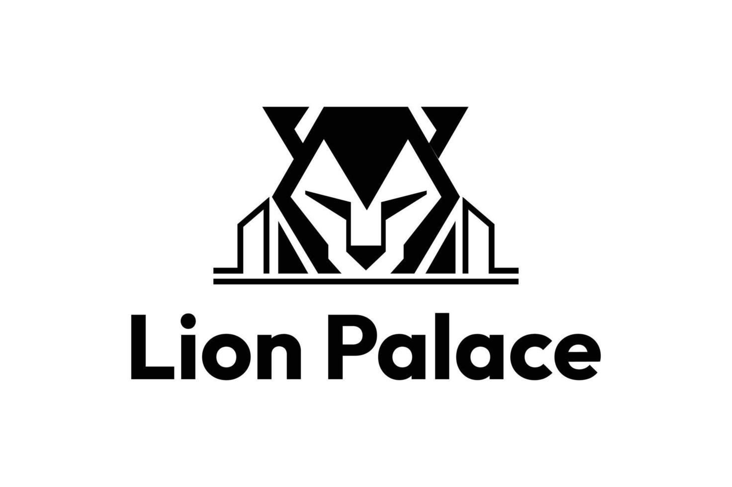 Lion palais logo conception, animal logo, palais, réel biens vecteur