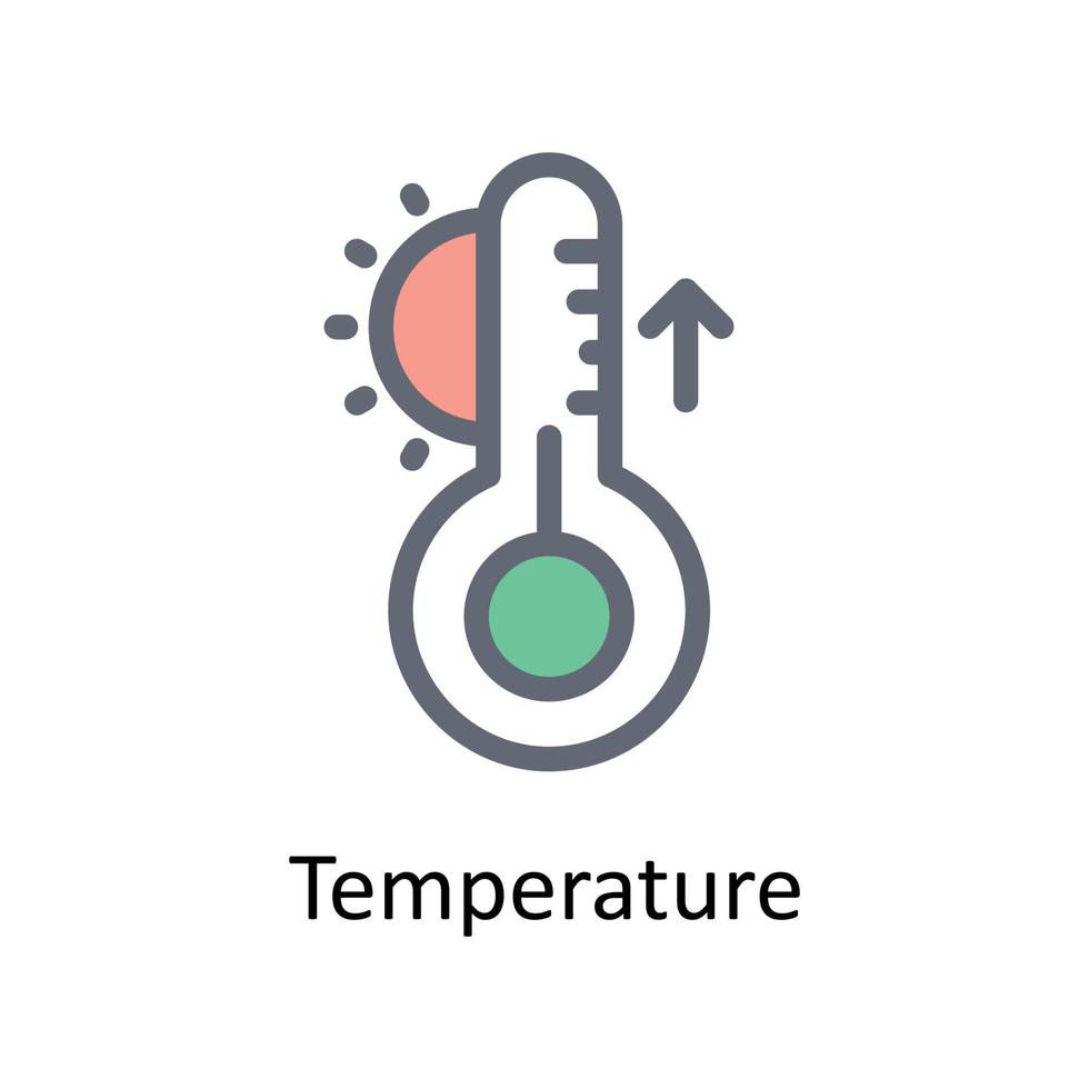 Température vecteur remplir contour Icônes. Facile Stock illustration Stock