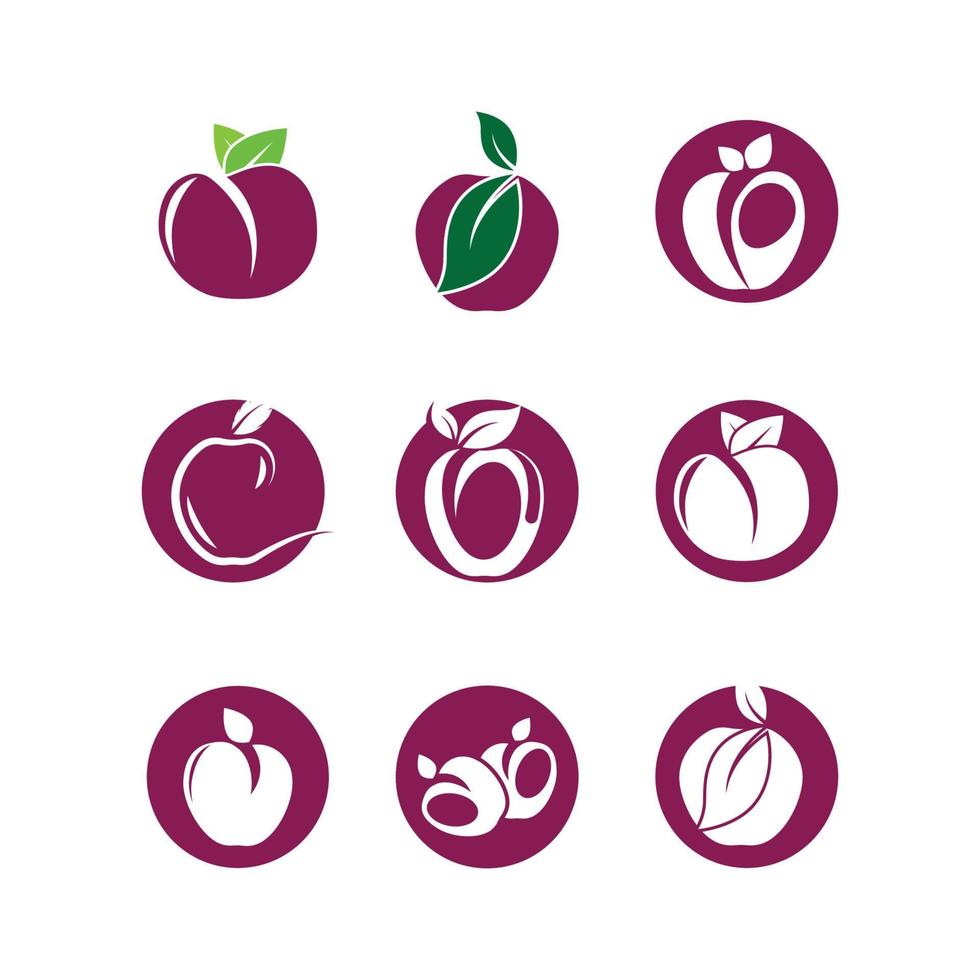modèle de conception d'icône de vecteur de logo de prune