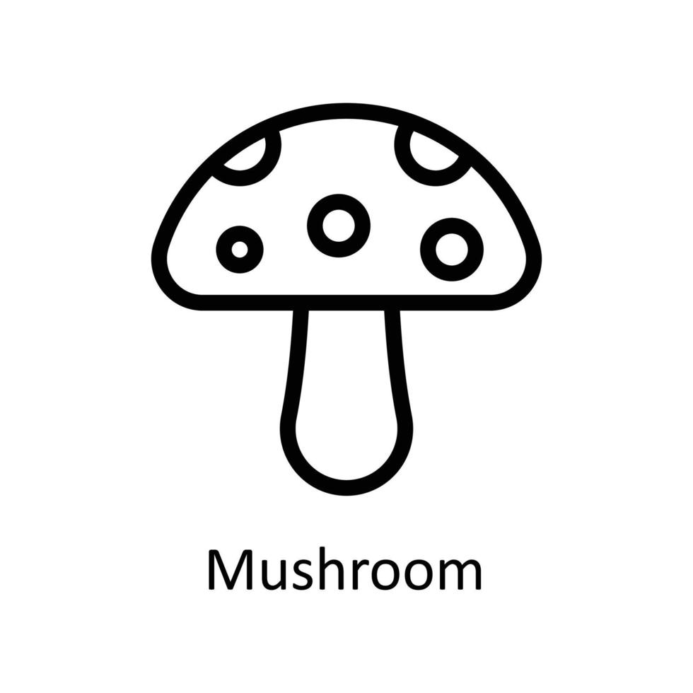 champignon vecteur contour Icônes. Facile Stock illustration Stock