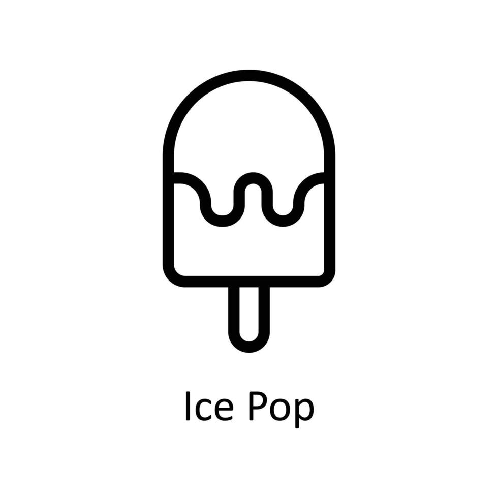 la glace pop vecteur contour Icônes. Facile Stock illustration Stock