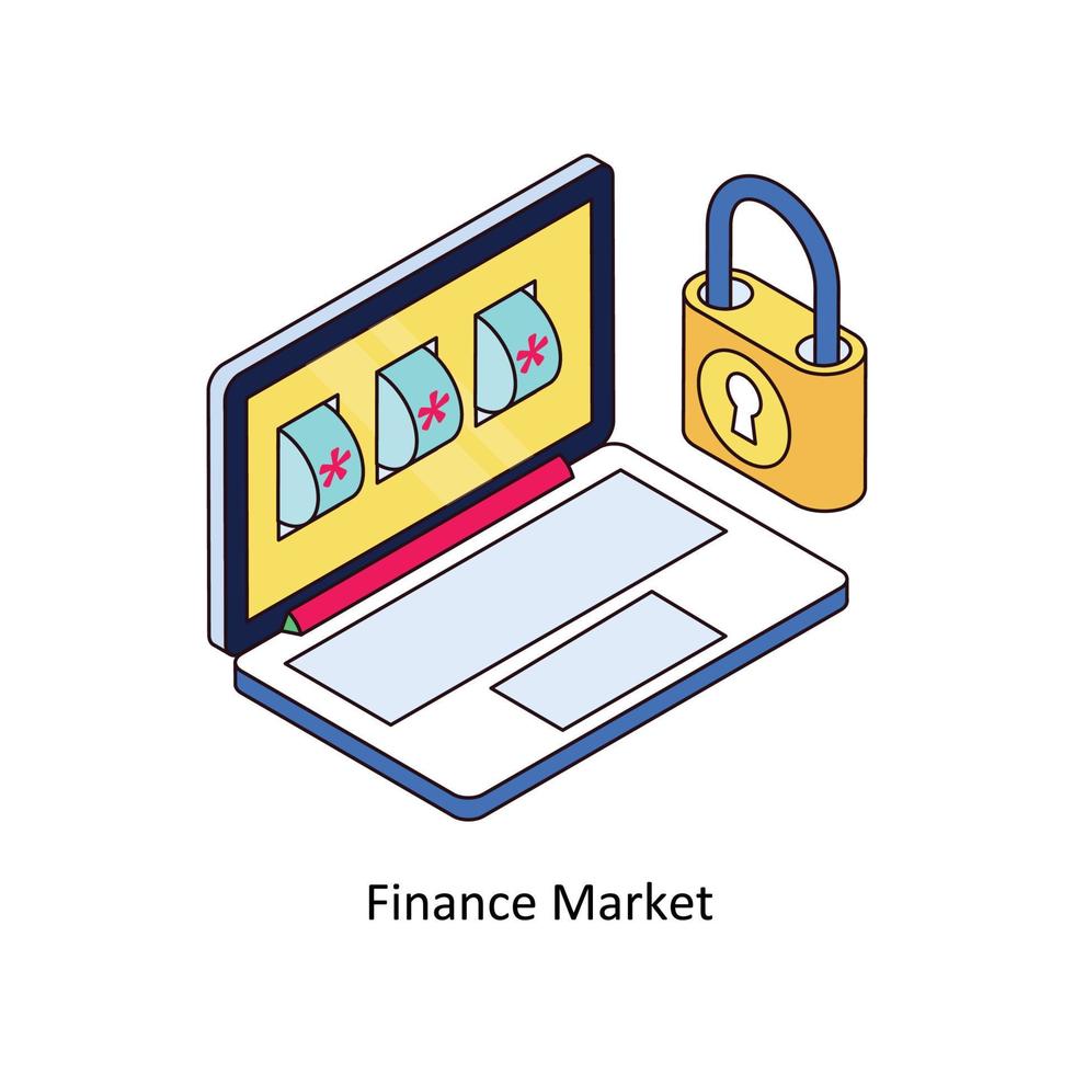 la finance marché vecteur isométrique Icônes. Facile Stock illustration