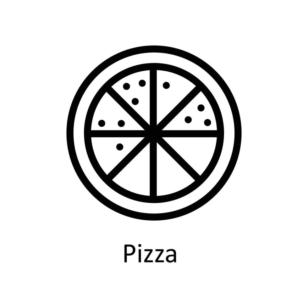 Pizza vecteur contour Icônes. Facile Stock illustration Stock