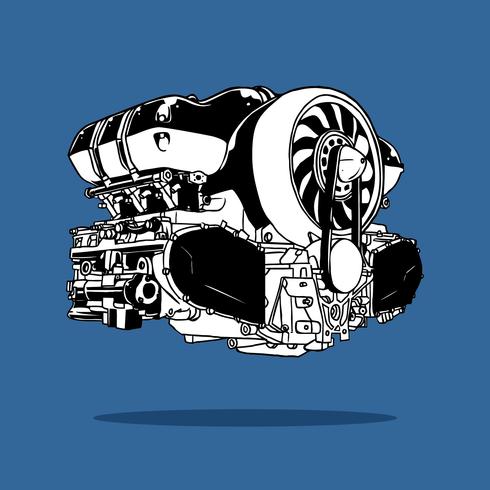 Vecteur de dessin de moteur de voiture