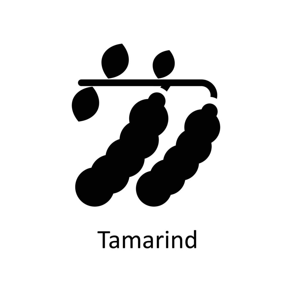 Tamarin vecteur solide Icônes. Facile Stock illustration Stock