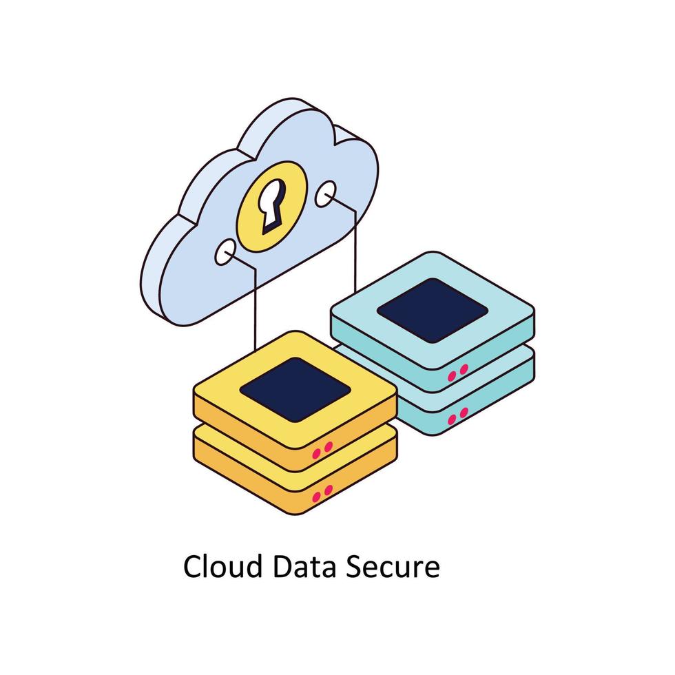 nuage Les données sécurise vecteur isométrique Icônes. Facile Stock illustration