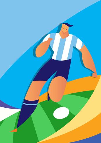 Illustration de joueur de football Coupe du monde de l'Argentine vecteur