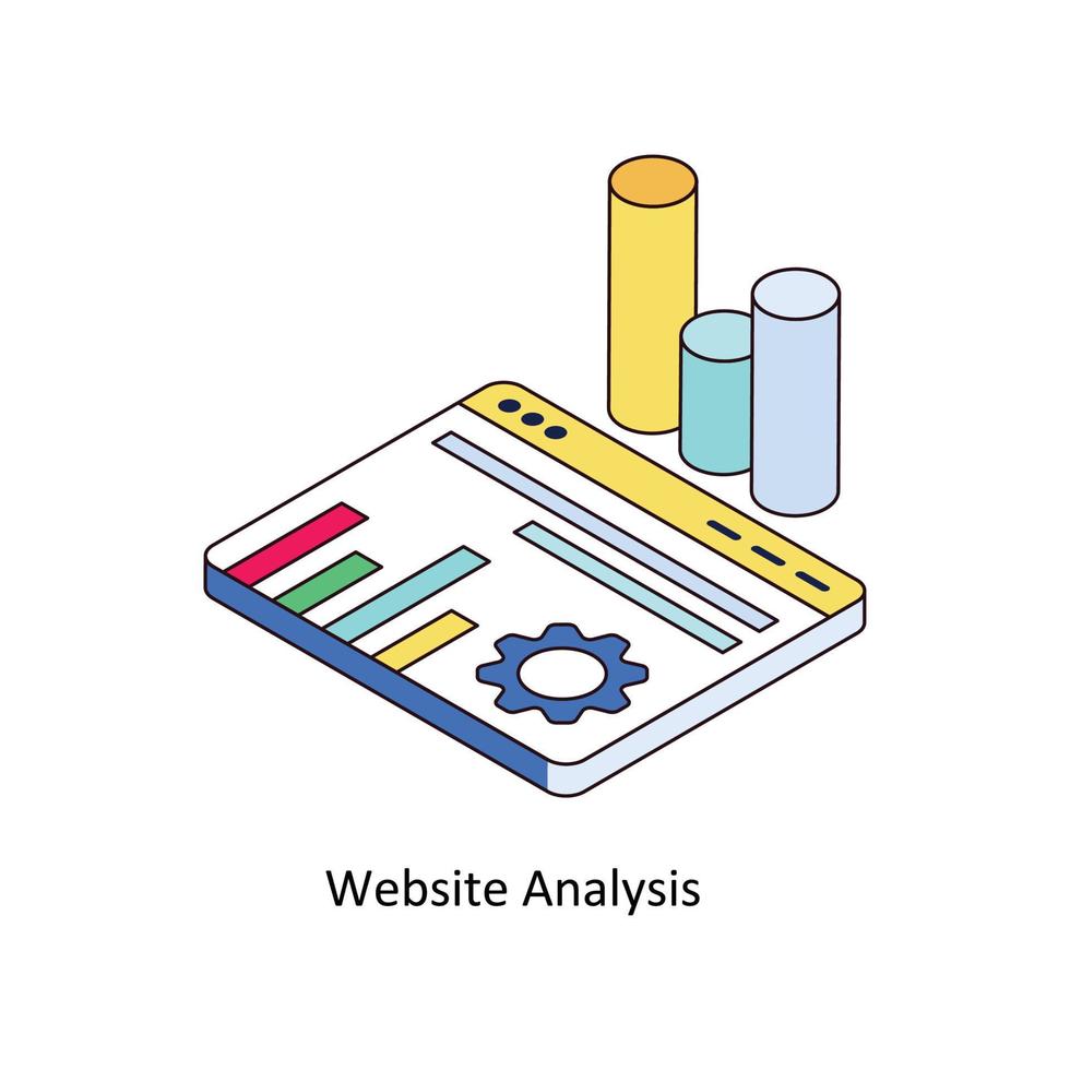 site Internet une analyse vecteur isométrique Icônes. Facile Stock illustration Stock