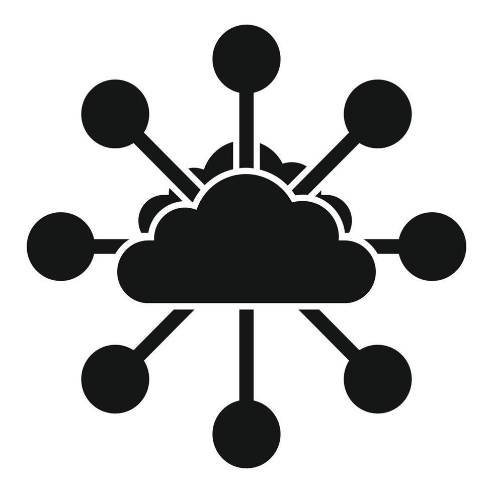 blockchain nuage icône Facile vecteur. bloquer chaîne vecteur