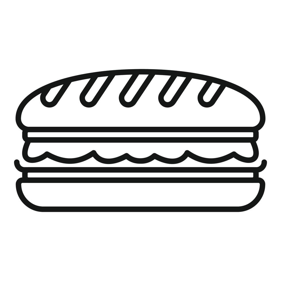 Burger casse-croûte icône contour vecteur. en bonne santé fruit vecteur