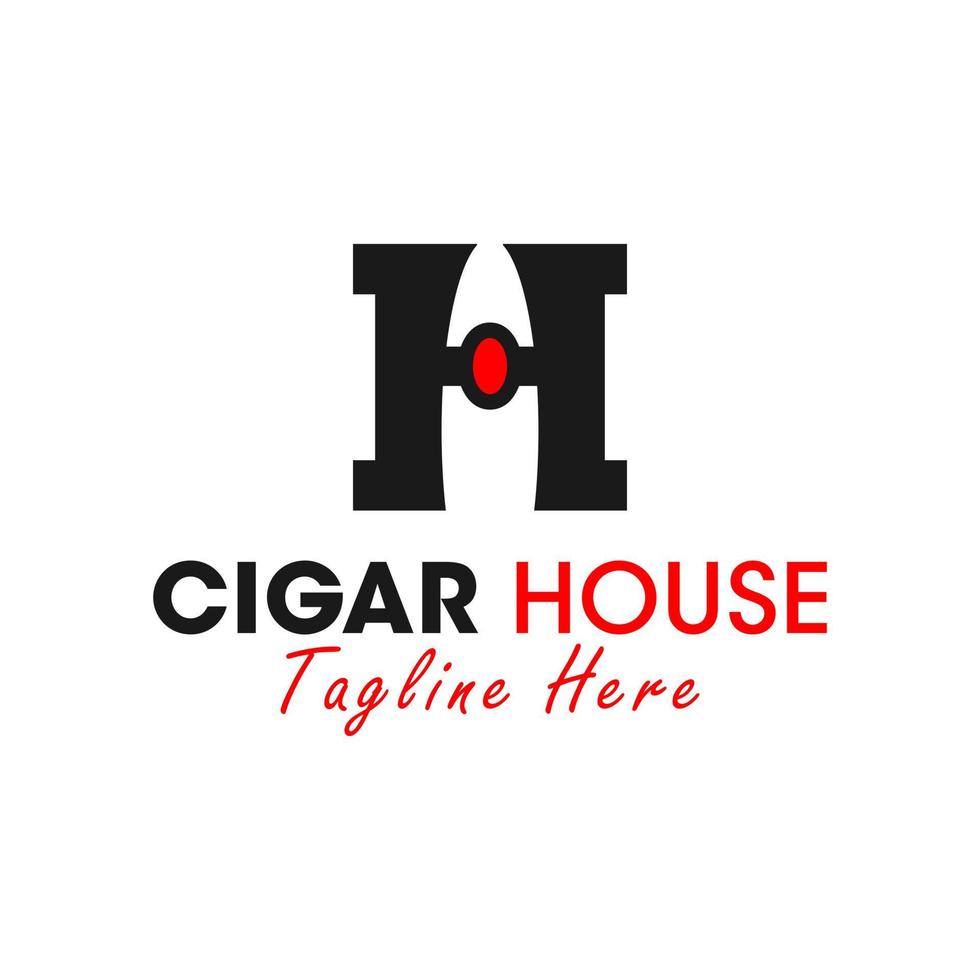 cigare cigarette vecteur illustration logo avec lettre h