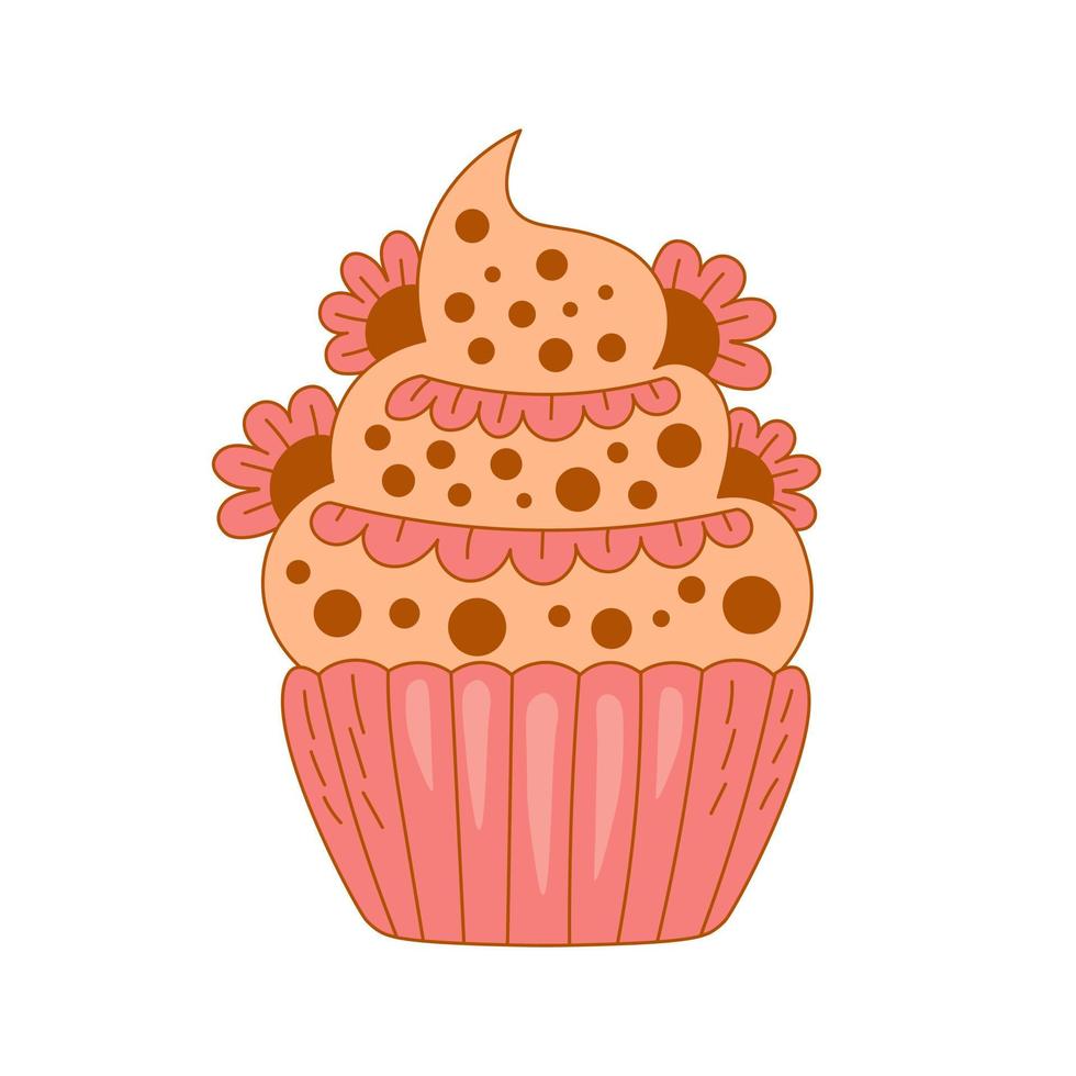 ancien petit gâteau nourriture vecteur illustration