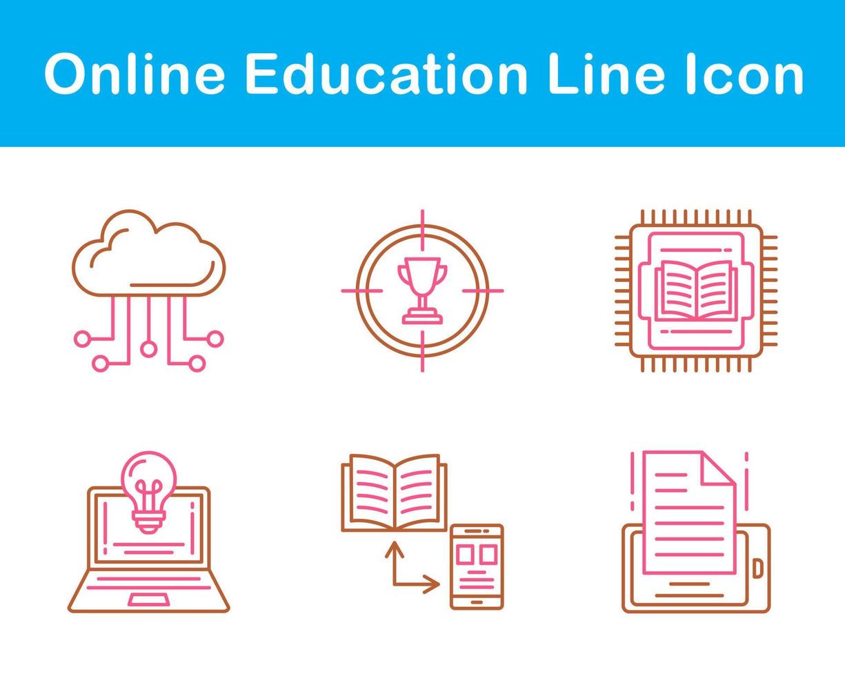 jeu d'icônes vectorielles de l'éducation en ligne vecteur