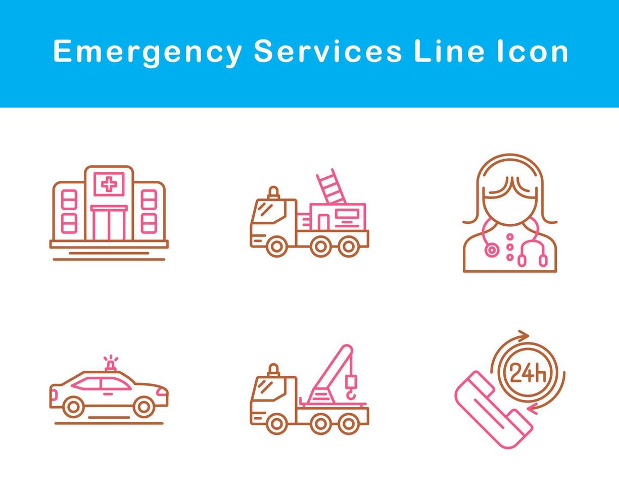 urgence prestations de service vecteur icône ensemble