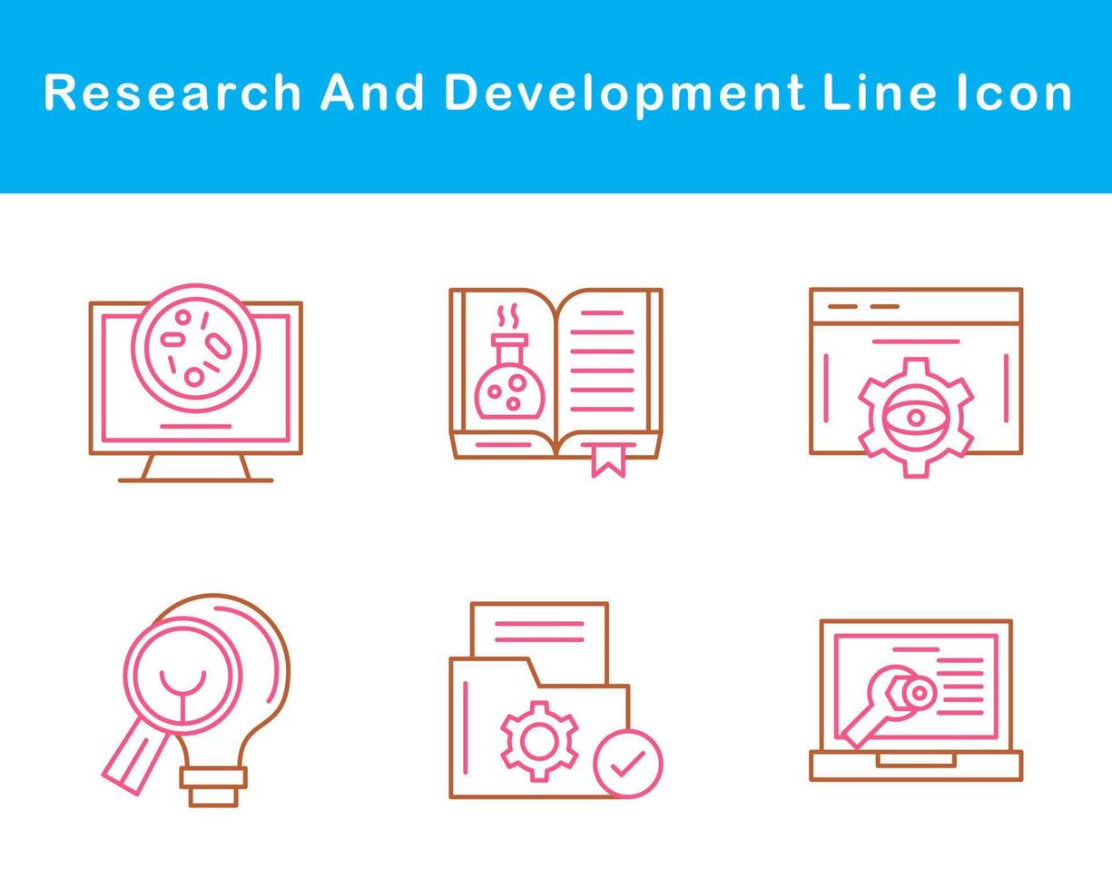 recherche et développement vecteur icône ensemble