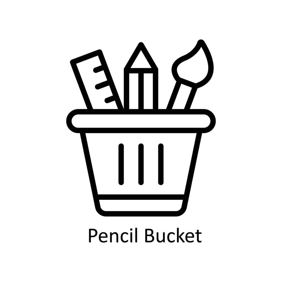 crayon seau vecteur contour Icônes. Facile Stock illustration Stock