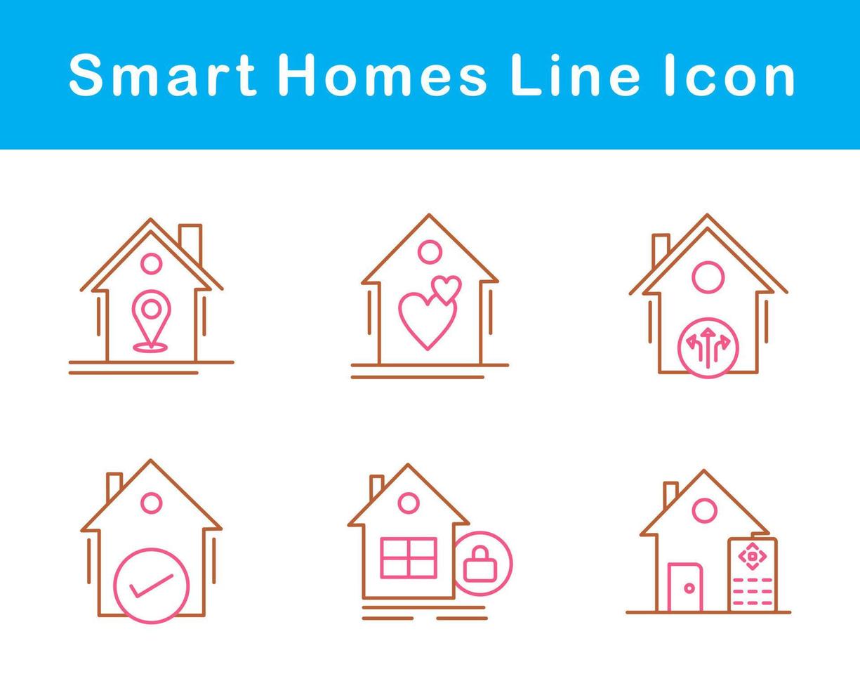 intelligent maisons vecteur icône ensemble