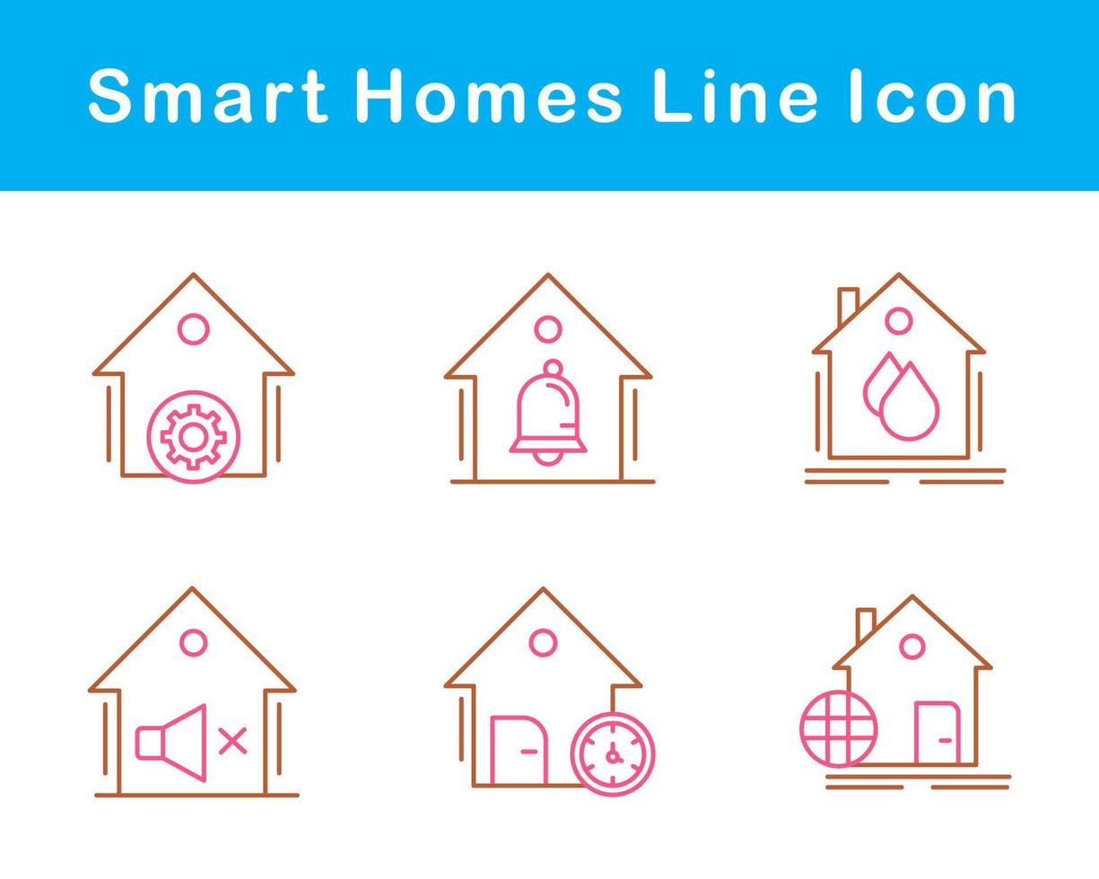 intelligent maisons vecteur icône ensemble