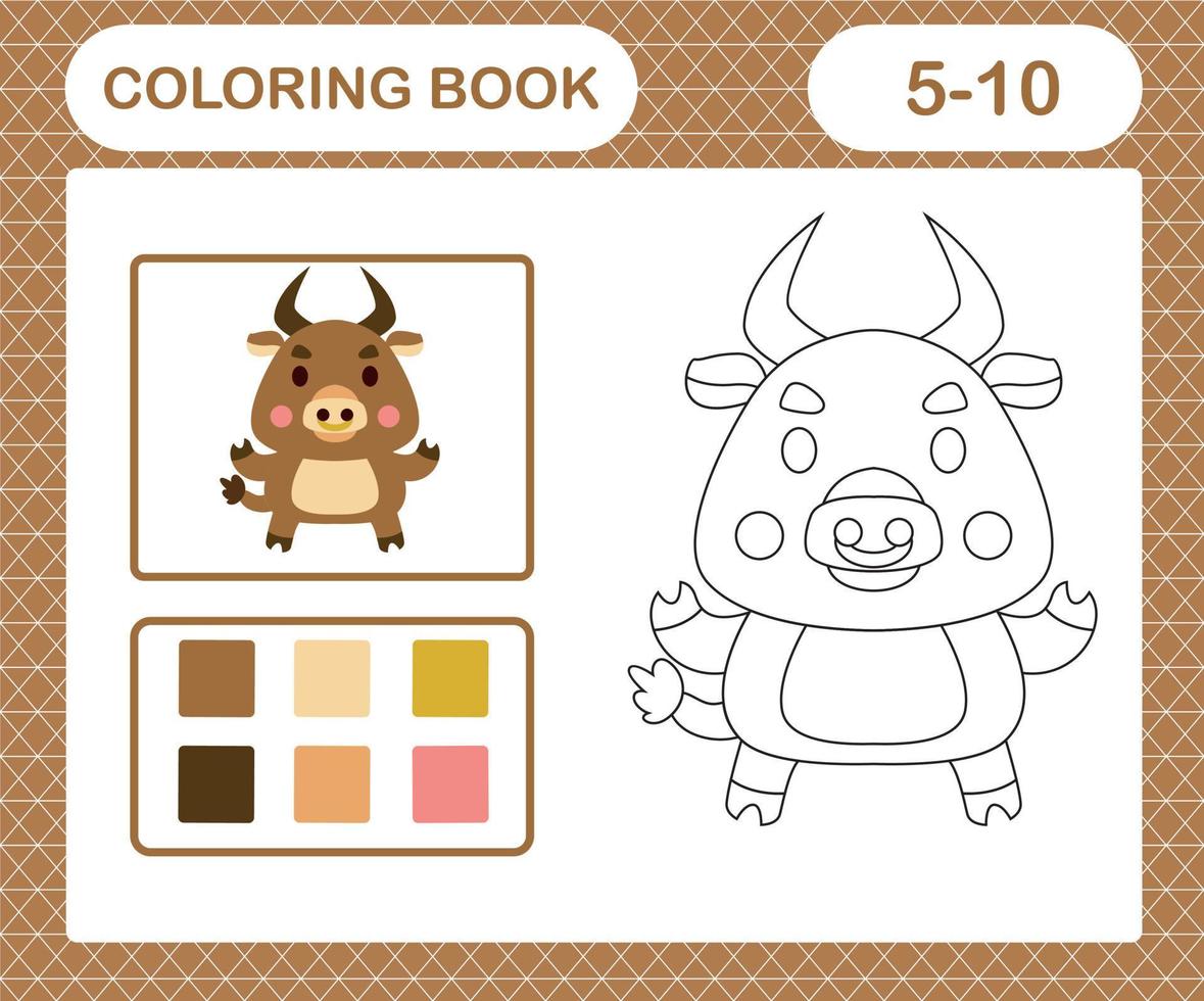 coloration pages dessin animé animaux, éducation Jeu pour des gamins âge 5 et dix année vieux vecteur