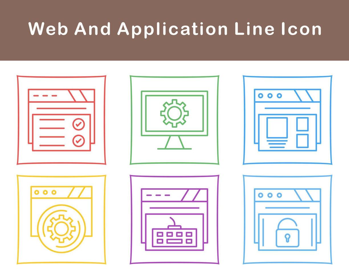 la toile et application vecteur icône ensemble