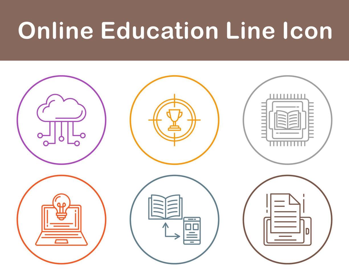 jeu d'icônes vectorielles de l'éducation en ligne vecteur